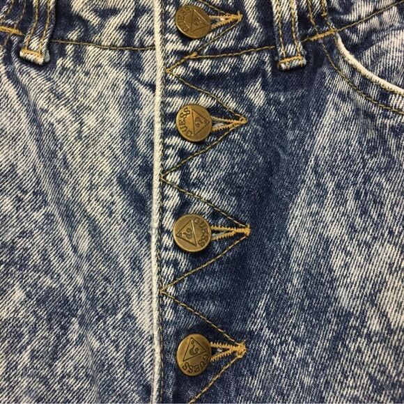 Vintage Button Fly High Waist Acid Wash Mom Jeans C16 - Picture 4 of 8